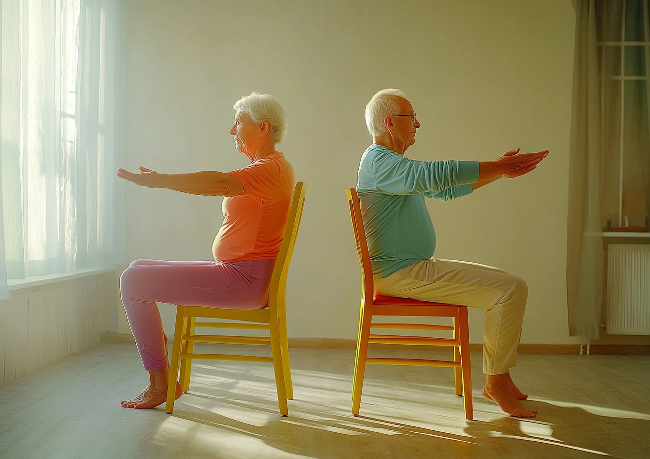 Практикуючі виконують дихальні вправи в позі лотоса